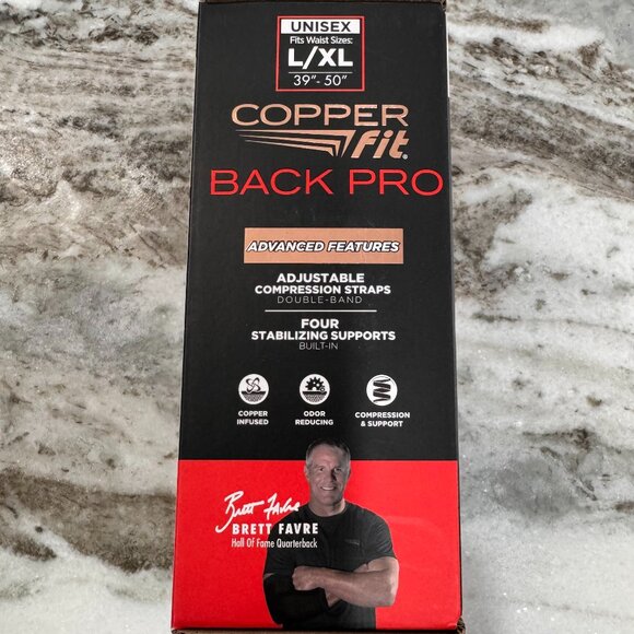 NIB Copper Fit Black Back Pro Compression & Support L/XL - Picture 2 of 4